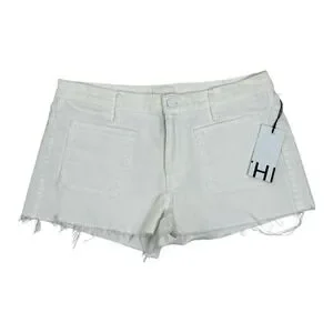 MOTHER Shorts Mother White Slim Fit High Waisted Tomcat Patch